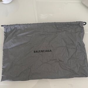 Balenciaga Charcoal Drawstring Logo Dust Pouch